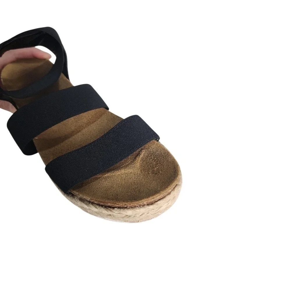 Unbranded Platform Espadrille Sandals Women Sz 8.5 Black Summer Boho Comfort